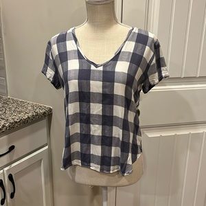 Cloth and Stone Anthropologie cropped style checkered top